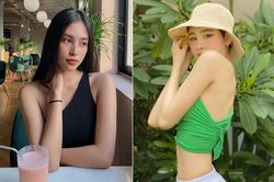 Áo 'bên mất bên còn' giúp Tiểu Vy, Hiền Hồ khoe xương quai xanh
