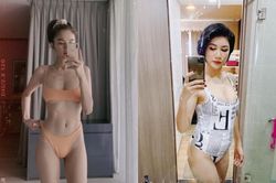 Ngọc Trinh - Trang Trần cặp chị em có vòng eo 'không đội trời chung' chênh nhau cả nửa mét