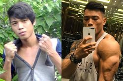 Chàng trai gầy gò tăng 25 kg, thành VĐV thể hình nhờ tập gym
