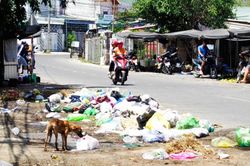Đổ rác chiếm lòng, lề đường