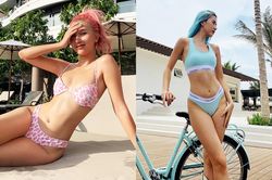 Quỳnh Anh Shyn thích mặc bikini, váy áo đồng điệu với màu tóc
