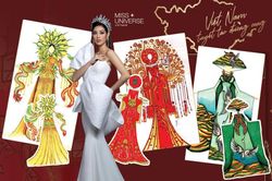 National Costume cho Khánh Vân có nguy cơ 'nhàm chán': Rồng phượng trùng lặp, đỏ vàng phủ sóng