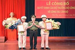Bộ trưởng Bộ Công an bổ nhiệm 2 Phó Giám đốc Công an tỉnh Phú Thọ