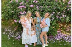Paris Hilton diện đầm xếp tầng nữ tính đoàn tụ cùng em gái và các cháu