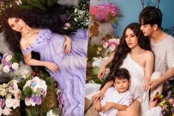 'Mẹ bầu' Thu Thủy khoe nhan sắc mặn mà, rạng ngời hạnh phúc bên chồng Kin Nguyễn và con trai
