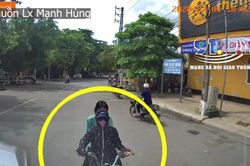 Người phụ nữ đi sai làn đường còn 'thi gan' trước đầu xe container