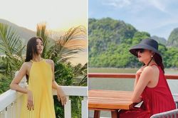 Tiểu Vy, Huyền My mặc váy yếm khoe vai trần quyến rũ khó rời mắt