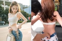 Chuyện thật như đùa, stylist khổ sở vì vòng eo xuất sắc của Ngọc Trinh!
