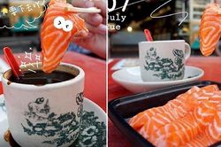 Trò đùa chấm cá hồi sống với cà phê gây náo loạn mạng xã hội