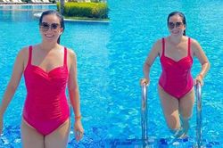 Bà xã Bình Minh tung ảnh bikini khoe vóc dáng đẫy đà
