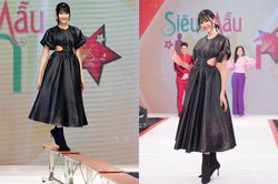 Hoàng Thùy tự tin đi catwalk trên ghế dài