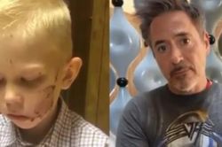 Chris Evans tặng cậu bé liều mình cứu em gái khiên của Captain America,, Robert Downey Jr. hứa sẽ tặng quà xịn hơn gấp bội