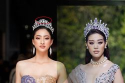 Đội vương miện làm vedette: Khánh Vân kiêu sa hút hồn, Lương Thùy Linh đội 'bản sao' bị gãy