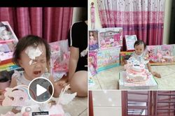 Quế Ngọc Hải hài hước úp bánh sinh nhật vào mặt con gái