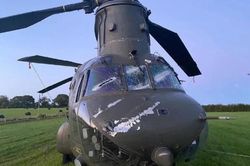 Trực thăng Chinook hạ cánh khẩn cấp vì chạm đường dây điện