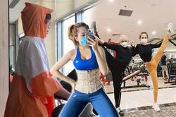 Sao Việt tập gym hết mình vẫn trang bị 'ngộp thở'