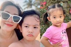 Biểu cảm hay ho, trái ngược của 2 con Khánh Thi - Phan Hiển khi chụp ảnh cùng mẹ