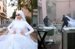Video đám cưới của cô dâu Beirut trở thành clip chạy trốn vụ nổ