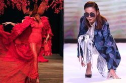 Sao Việt xử lí 'tai nạn' trên sàn catwalk: Minh Tú, Thanh Hằng thần thái, chị đại làng mẫu chảy máu chân