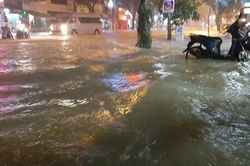Mưa lớn, nhiều tuyến đường tại TP Hồ Chí Minh ngập trong 'biển nước'