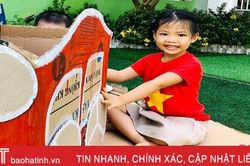 Các bé mầm non Trung Kiên sáng tạo đồ chơi từ vật liệu tái chế