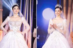 Lương Thùy Linh gợi cảm trình diễn váy cưới, đấu giá được hơn 400 triệu cho Đà Nẵng