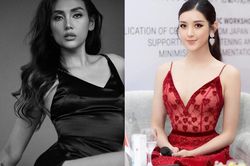 Huyền My - Võ Hoàng Yến diện váy cổ chữ V xẻ sâu gợi cảm, khoe thần thái 'vạn người mê'