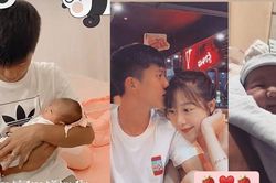 Phan Văn Đức vừa bế, vừa nhìn con gái 'đắm đuối' không rời