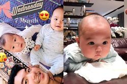 Tan chảy trước biểu cảm của cặp song sinh nhà siêu mẫu Trương Nam Thành