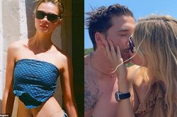 Con dâu của Victoria Beckham buộc khăn làm áo quây, khoe võng eo siêu bé gây 'sốt'