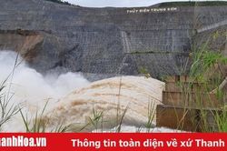 Thủy điện Trung Sơn (Quan Hóa) xả lũ với lưu lượng từ 800 đến 1.800 m3/s