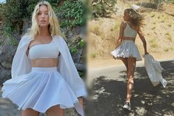 Elsa Hosk mặc váy ngắn tôn chân dài eo thon như 'búp bê Barbie sống'