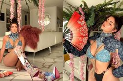 Bản sao Kim Kardashian chơi trội với style Trung Hoa khoét ngực sâu và lộ bờ mông căng đầy