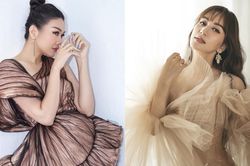 Thanh Hằng, Khánh Thi quyến rũ với váy dập ly lạ mắt