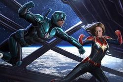 Rò rỉ bức ảnh Captain Marvel vs Yon-Rogg: Nữ hùng phải thật sự đổ mồ hôi