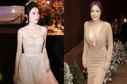 Diện áo váy màu nuy ôm sát, Thủy Tiên được khen vì hình thể Vệ Nữ, Mai Phương Thúy bị chê phô