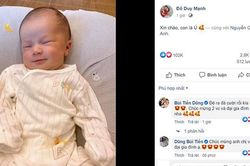 Duy Mạnh khoe con trai, đồng đội tưng bừng chúc mừng