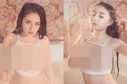 Án phạt ăn mặc phản cảm chưa kịp 'ráo mực', Ngân 98 tiếp tục tung bộ ảnh nude trong bồn tắm
