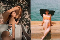 Hoa hậu Phương Khánh, Phạm Quỳnh Anh khoe sắc vóc đầy quyến rũ với chiếc mũ che cả thế giới
