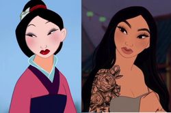 Công chúa Disney khác lạ khi xăm hình, mặc áo ngắn