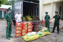 Tiêu hủy hơn 1 tấn thực phẩm chay vận chuyển trái phép từ Trung Quốc vào Việt Nam