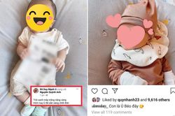 Duy Mạnh khoe con trai mới lọt lòng đã biết phụ bố mẹ kiếm tiền, dân mạng 'thả tim' rần rần