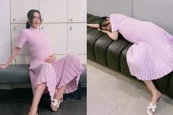 Ninh Dương Lan Ngọc diện váy đẹp ngây ngất nhưng bụng bầu lùm lùm khiến fan tròn mắt