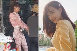 Lộ hình ảnh Nhã Phương mặc quần hoa đi chợ