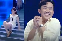 Chết cười phản ứng của Trấn Thành khi Hari Won ngã trên sóng