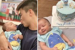 Duy Mạnh hạnh phúc khoe khoảnh khắc của con trai ngày đầy tháng