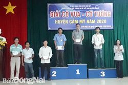 Giải cờ vua - cờ tướng huyện Cẩm Mỹ 2020: Xã Nhân Nghĩa hạng Nhất