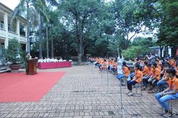 Trường THCS Hướng Đạo: Tuyên truyền Luật giao thông đường bộ, văn hóa tham gia giao thông cho học sinh