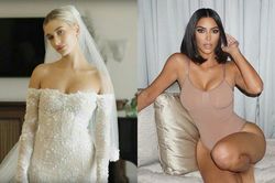 Hailey Bieber mặc đồ lót hãng của Kim Kardashian trong đám cưới