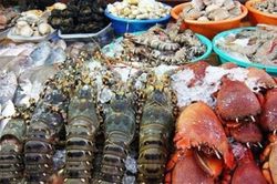 Hải sản hạng sang giảm giá sốc vẫn vắng bóng người mua